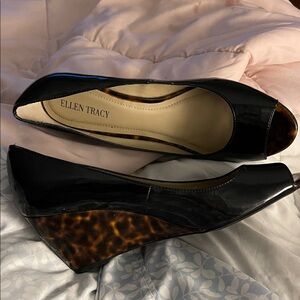 Ellen Tracy Black and Tortoise Carter Wedges